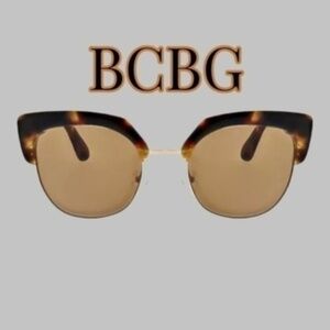 BCBG Chunky Retro Round-ish Tortoiseshell Frame Sunglasses